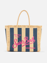 Vanity Straw striped tote bag