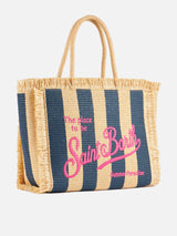 Vanity Straw striped tote bag