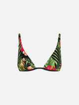 Tropical ibiscus jumbo print V-wired top