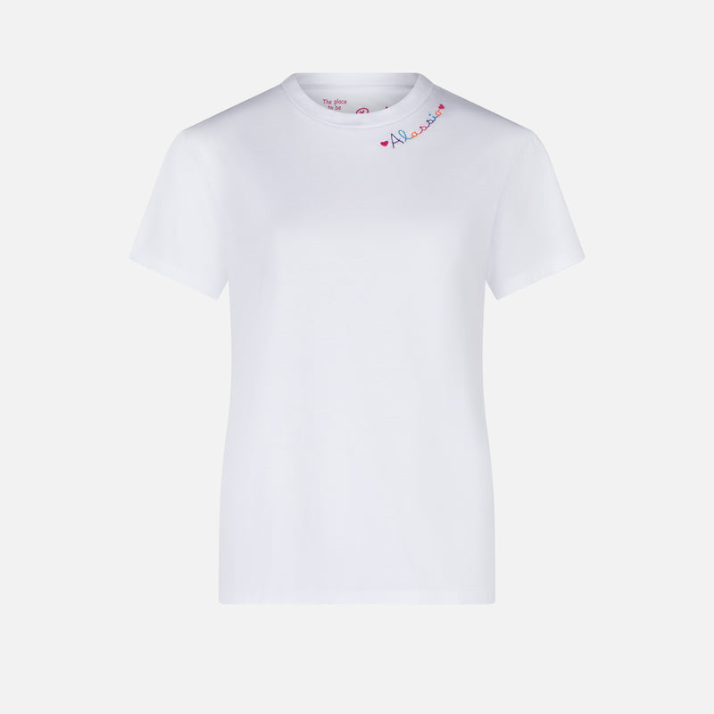 Woman cotton t-shirt with Love Alassio embroidery