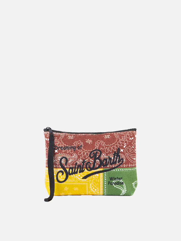 Aline wooly pochette with bandanna print