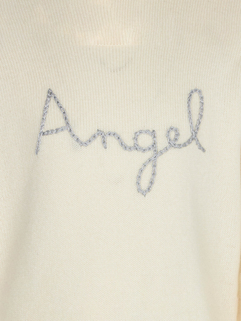 Girl sweater angel wings embroidery