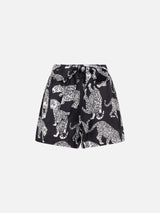 Damen-Shorts mit Tiger-Print