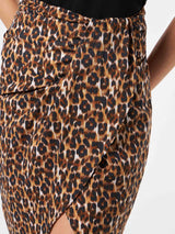 Woman midi skirt with leopard print