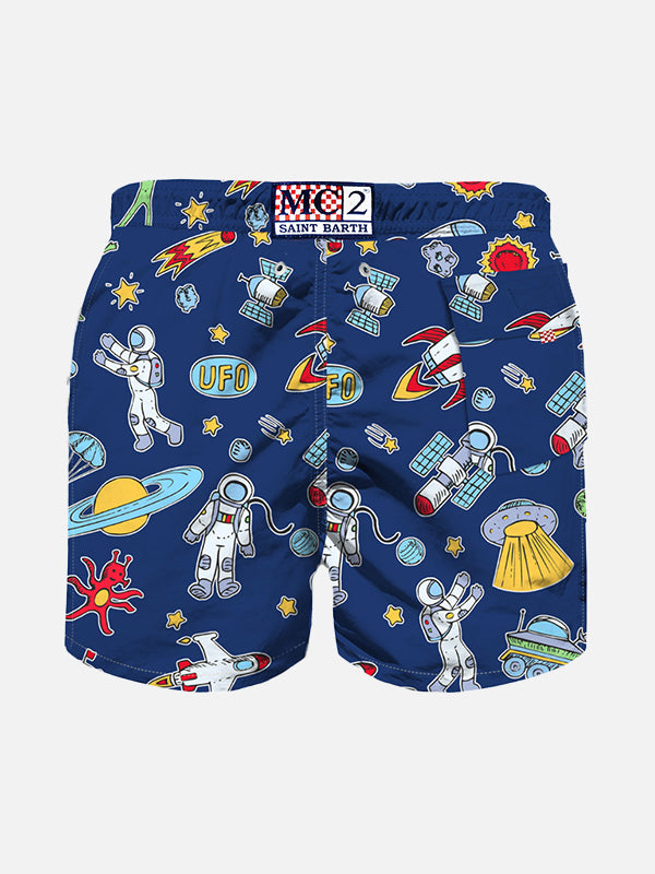 Jungen-Badeshorts mit Astronauten-Print