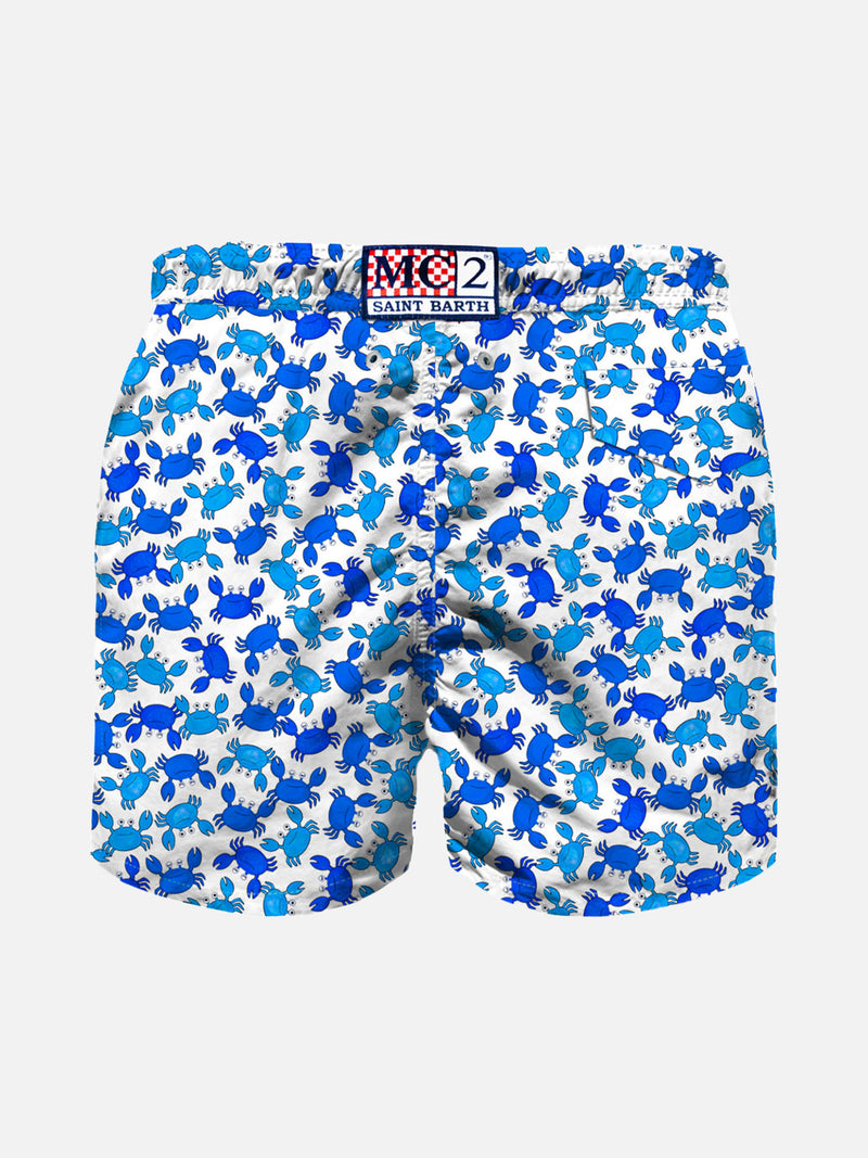 Boy swim shorts with crab print