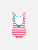 Girl one piece swimsuit with embroidery