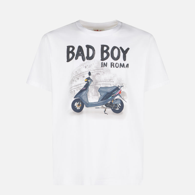 Herren-T-Shirt aus Baumwolle mit „Bad Boy in Roma“-Aufdruck