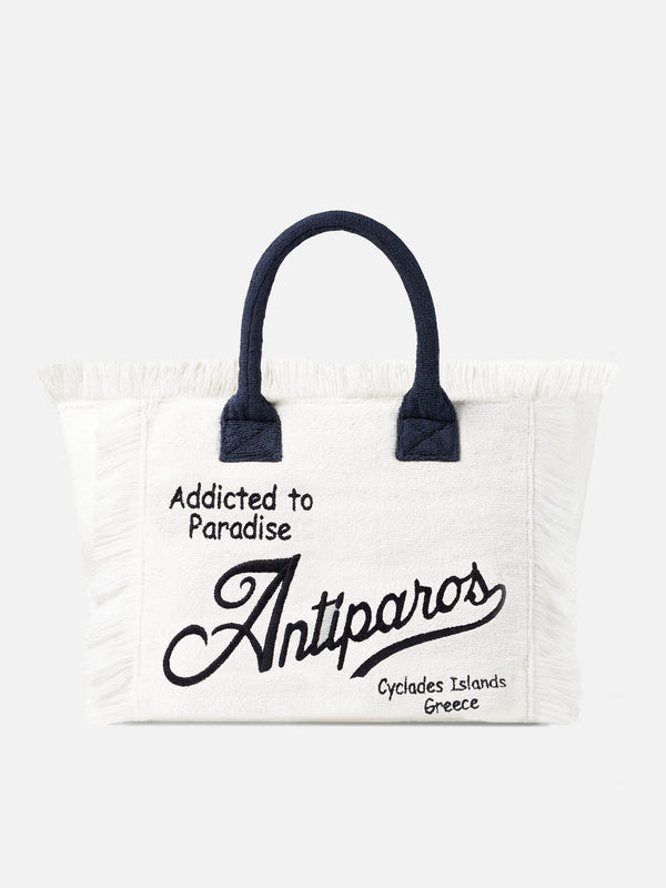 Vanity terry shoulder bag with Antiparos embroidery