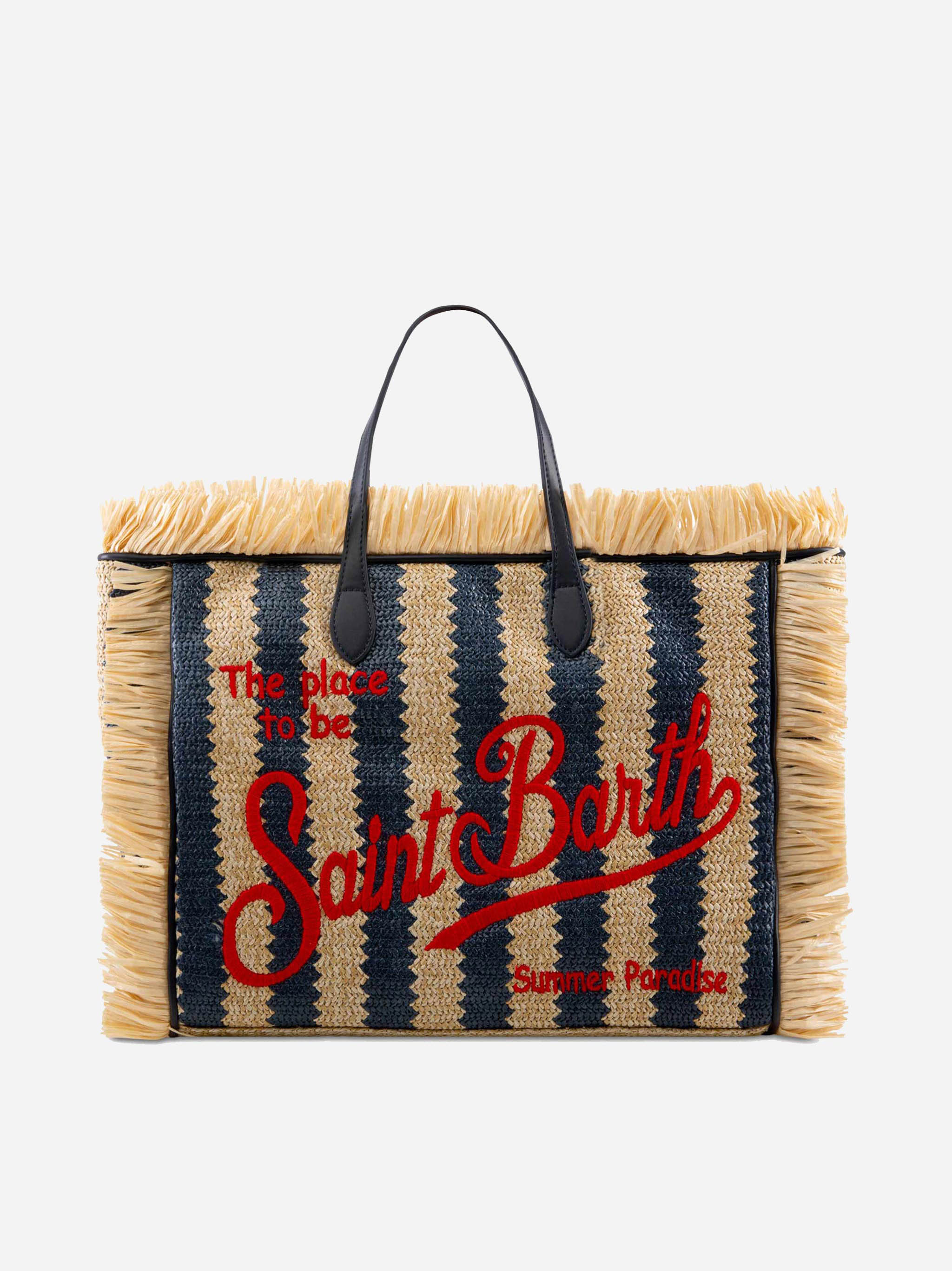 Vanity straw bag with embroidery – MC2 Saint Barth