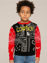 Bandana-Pullover für Jungen mit Cowboy-Stickerei