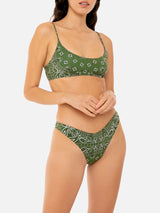 Military green woman bikini