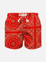 Boy swim shorts with bandanna print
