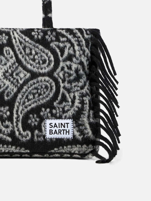 Vanity blanket shoulder bag with black bandanna print
