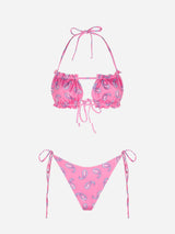 Bandeau-Bikini für Damen mit Paisley-Print