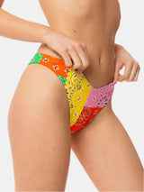 Woman bralette bikini with multicolor bandanna print