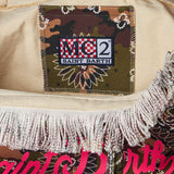 Vanity canvas shoulder bag with bandanna camouflage print