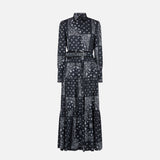 Bandanna cotton long dress with embroideries