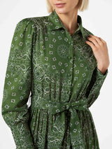 Woman green bandanna long dress Jensen