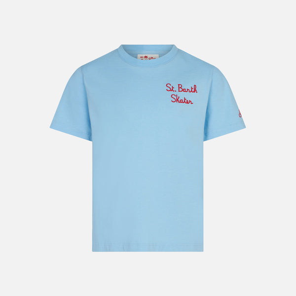 Hellblaues Baumwoll-T-Shirt für Jungen mit Skater Bart | DIE SIMPSONS-SONDERAUSGABE
