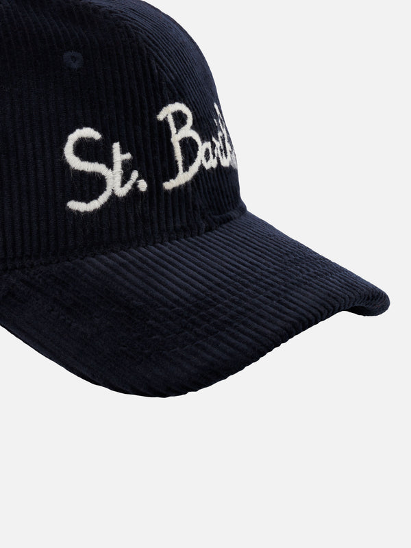 Baseball corduroy cap with St. Barth embroidery