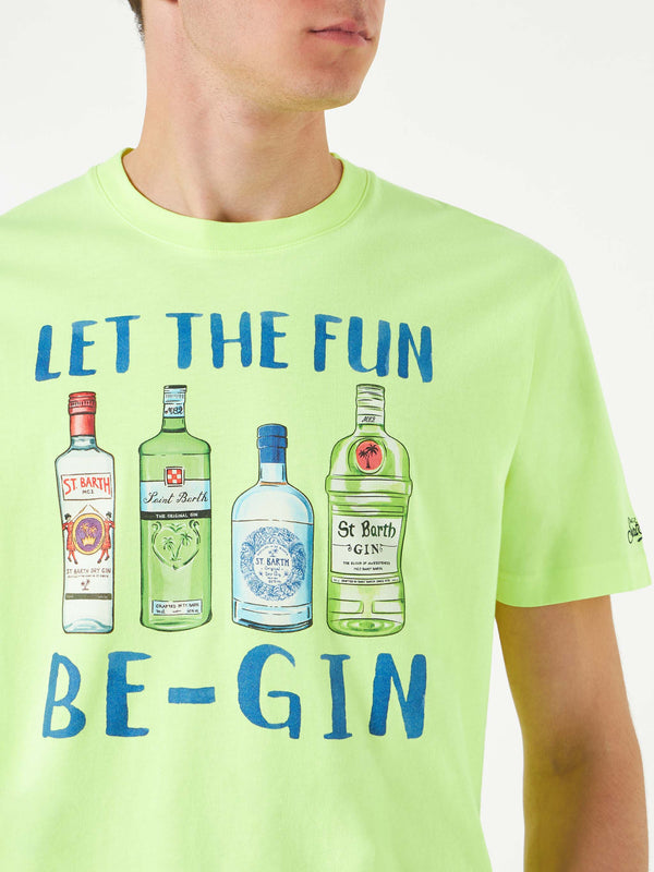Herren-T-Shirt aus Baumwolle mit „Let the Fun Be-Gin“-Aufdruck