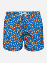 Man light fabric swim shorts with Spritz print | APEROL SPECIAL EDITION