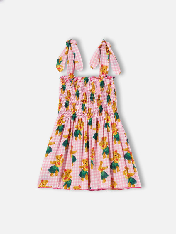 Girl dress hawaian bear print