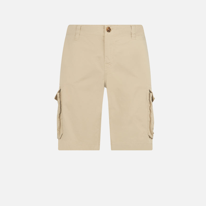 Pantaloncini cargo in cotone beige