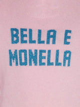 Girl crewneck sweater with bella e monella lettering