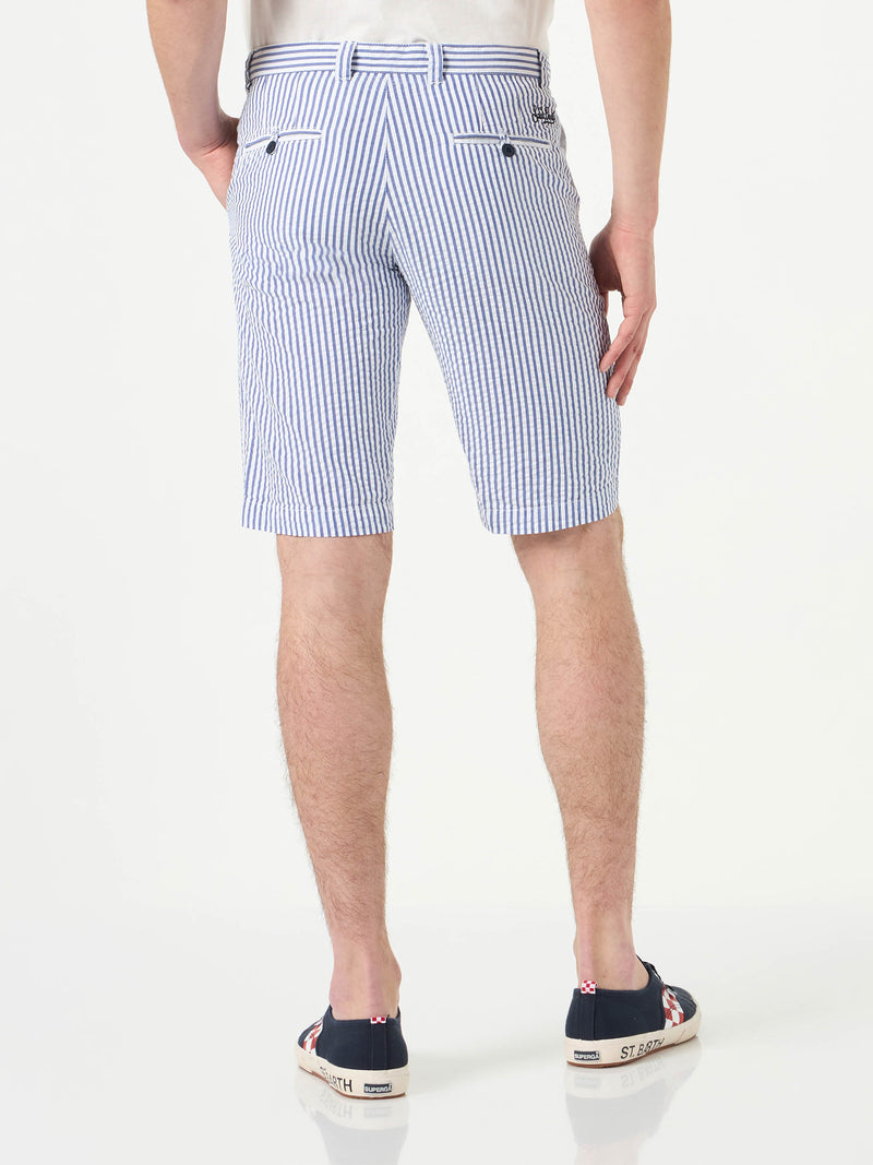 Blue striped bermuda shorts