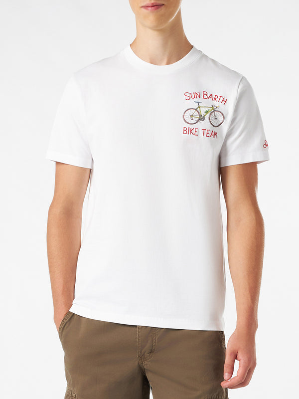 T-shirt da uomo in cotone con stampa bici