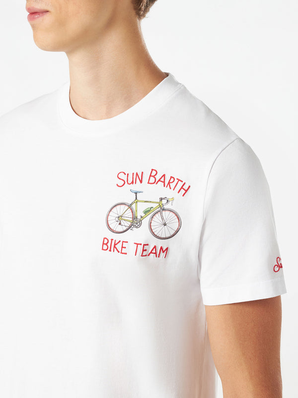 Man cotton t-shirt with bike print
