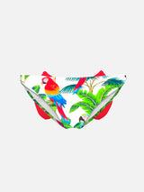 Girl tropical printed swim briefs with bow