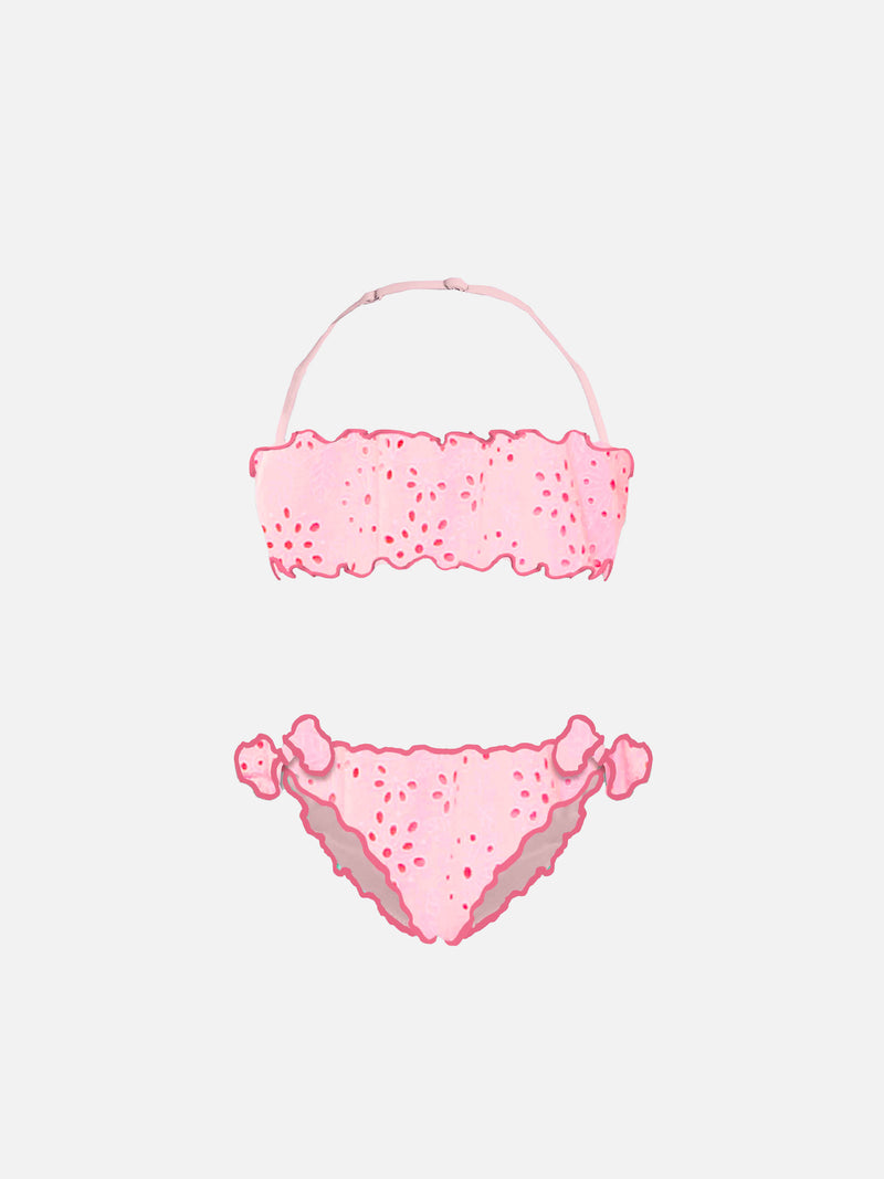 Girl pink sangallo bandeau bikini