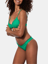 Woman emerald green bralette bikini