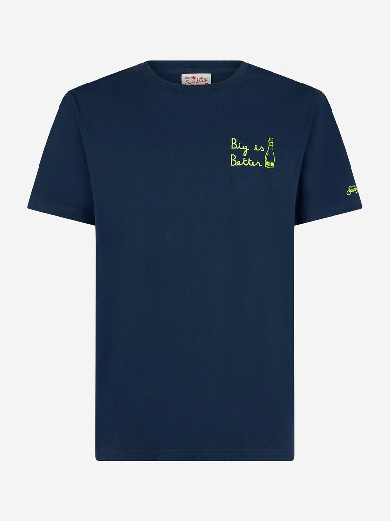 Herren-T-Shirt mit Big is Better-Stickerei vorne