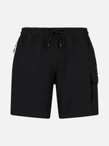 Man comfort and stretch black swim shorts