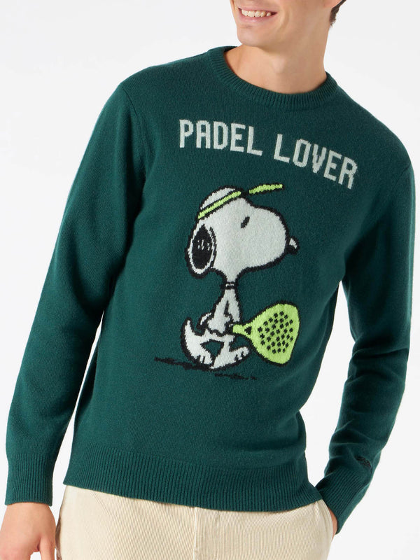 Man green sweater with Snoopy print | SNOOPY - PEANUTS™ SPECIAL EDITION