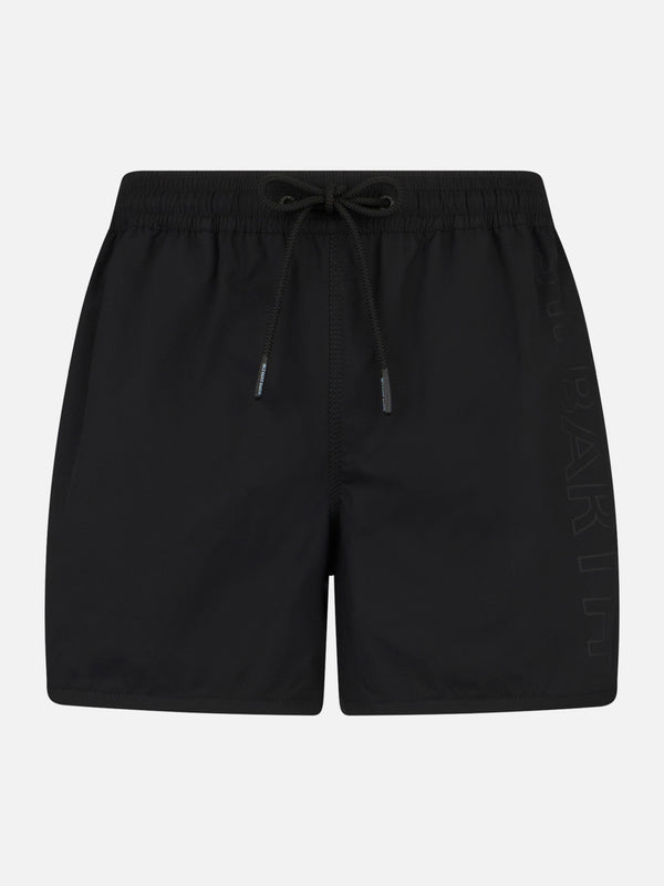 Man swim shorts with side logo and contrast