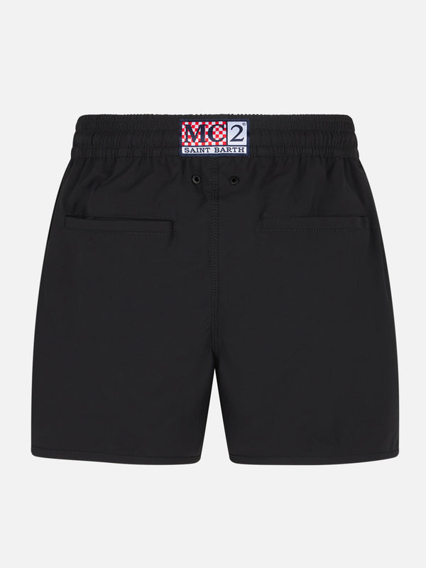 Man swim shorts with side logo and contrast