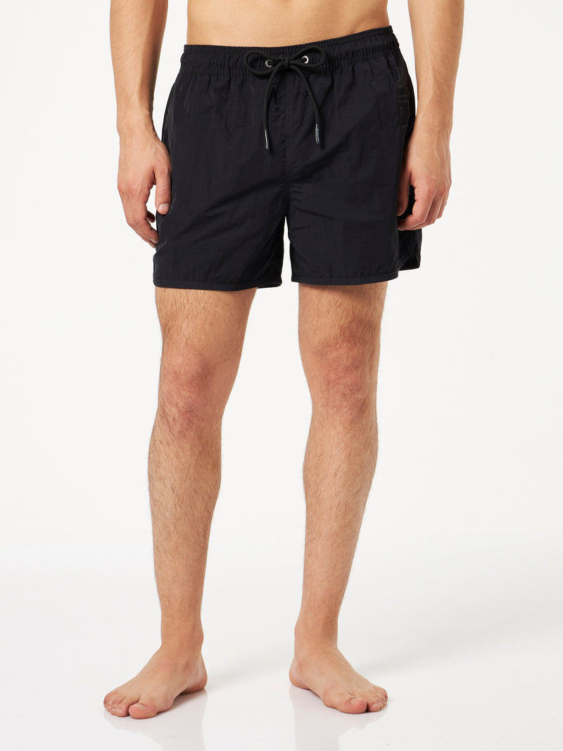 Man swimshorts with side logo and contrast