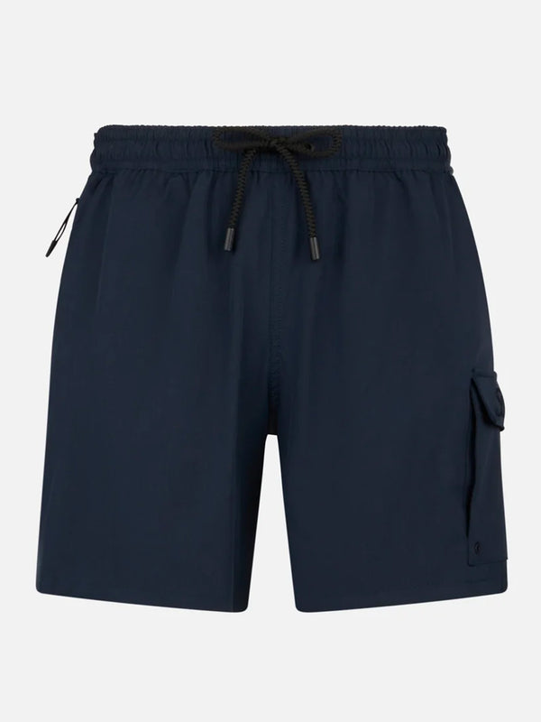 Man blue navy comfort and stretch swim shorts