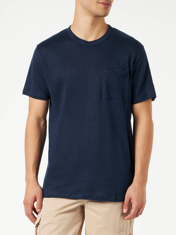 T-shirt da uomo in jersey di lino