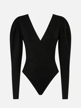 Knitted glitter black one piece swimsuit / bodywear