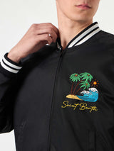 Man black jacket with Saint Barth island embroidery