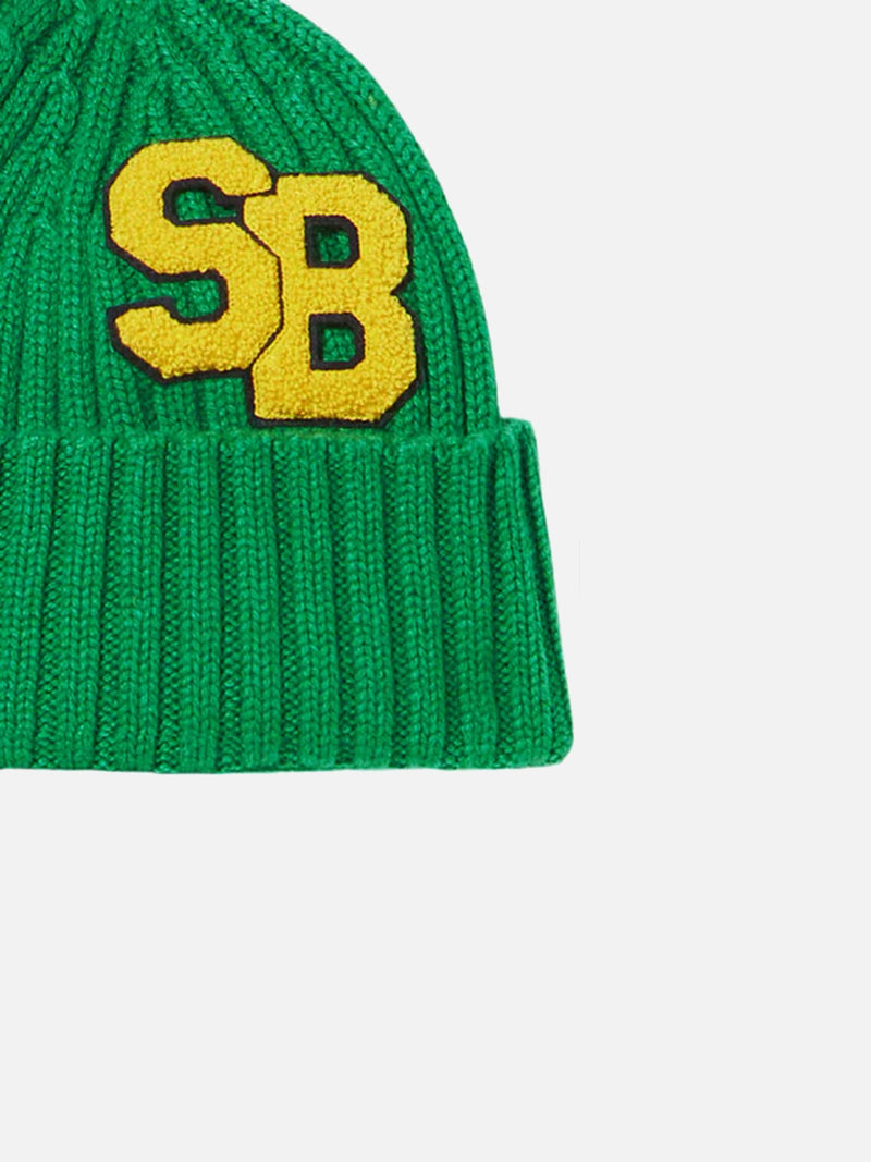 Boy green knit beanie