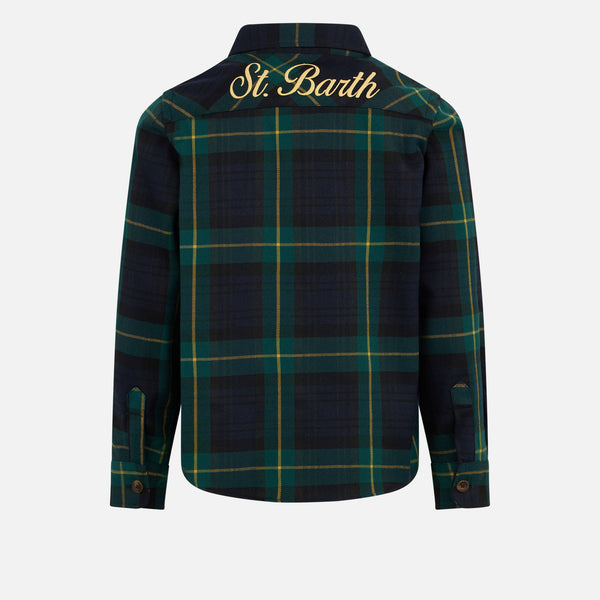 Camicia da bambino in lana con stampa scozzese