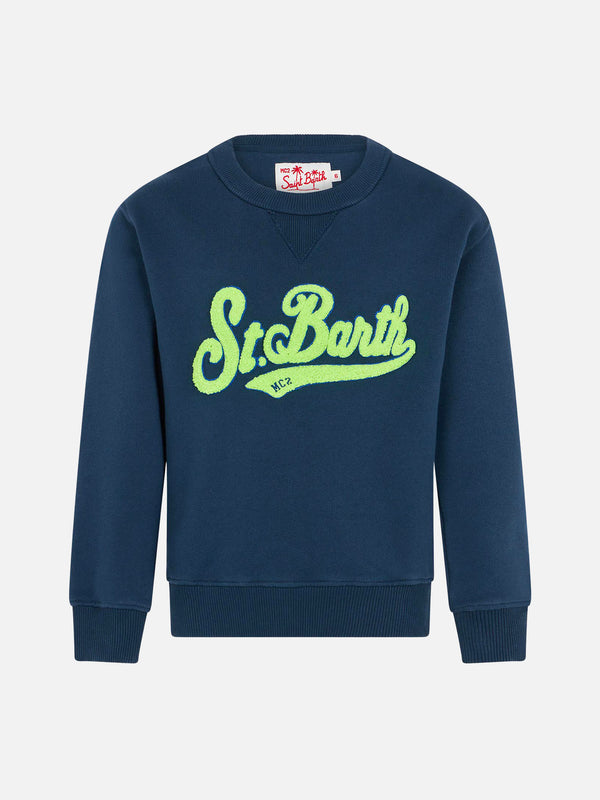 Boy cotton sweatshirt with St. Barth terry patch