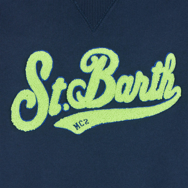 Boy cotton sweatshirt with St. Barth terry patch